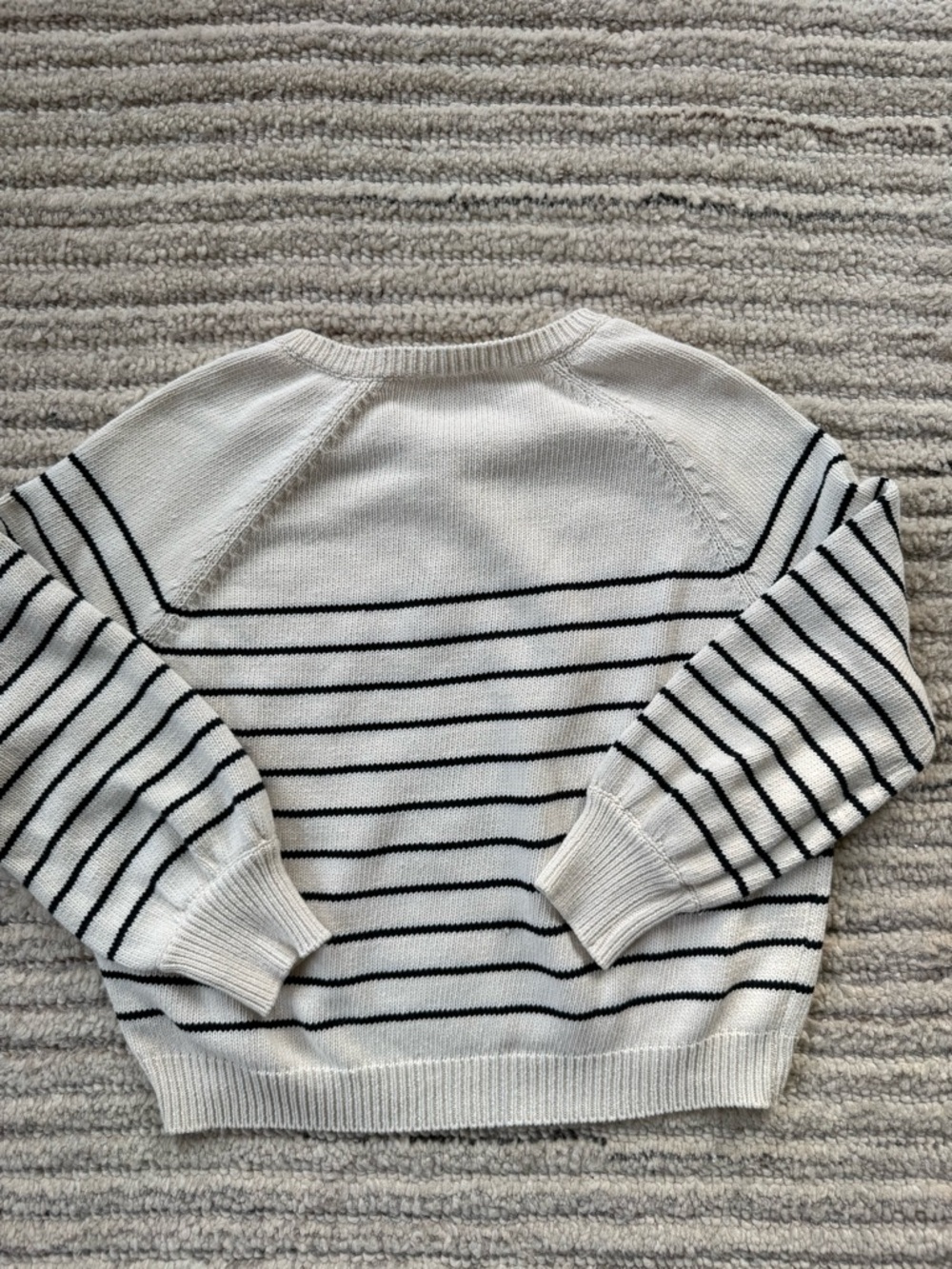 Sezane Striped Sweater in Cream and Navy - Picture 3 of 3